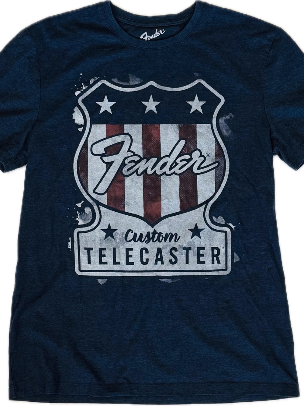 NWOT Fender Navy Graphic Custom Telecaster Shield Tee